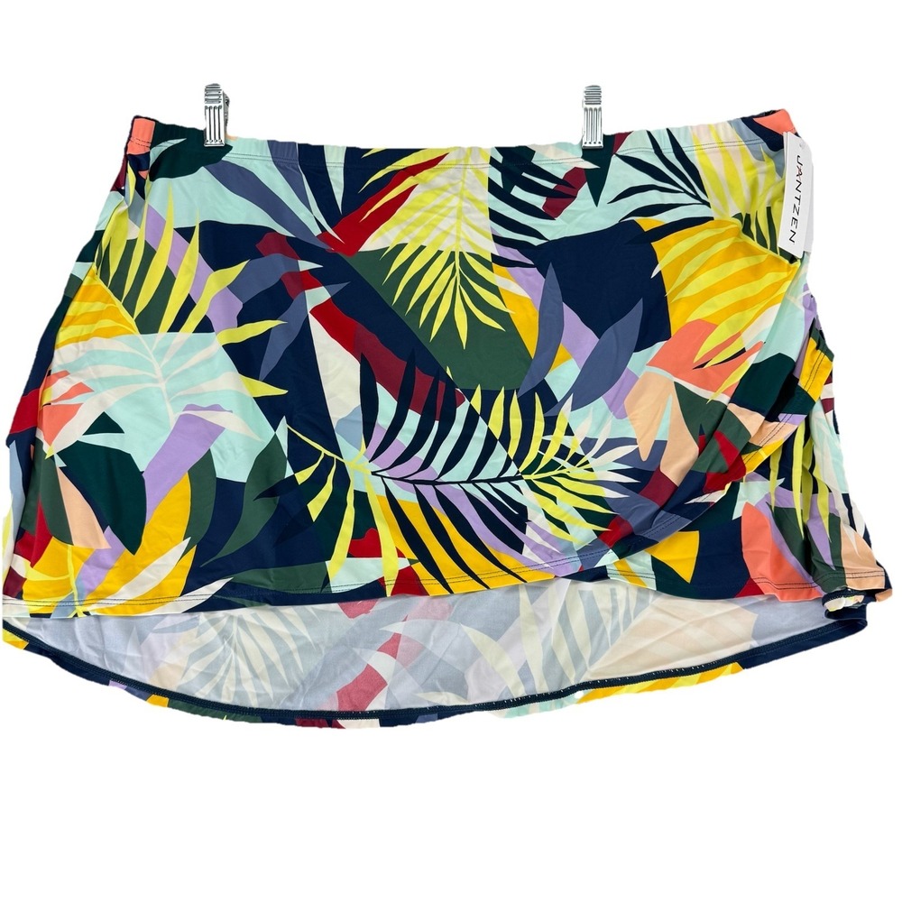 Jantzen Wrap Front Printed Swim Over Skirt Cover Up 20W Tropical Print